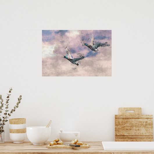 Poster vliegende eenden (Keuken)