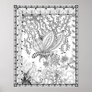 Poster "vlinderkussen van mevrouw Dee" kleuren