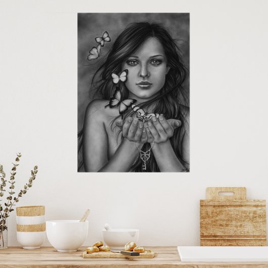 Poster vlinders losmaken (Keuken)