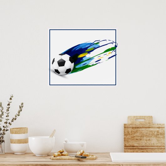 Poster-Voetbal 24 x 20 inch Poster (Keuken)