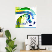 Poster-Voetbal 24 x 24 inch Poster (Thuiskantoor)