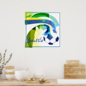 Poster-Voetbal 24 x 24 inch Poster (Keuken)