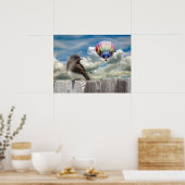 Poster - Vogelballon en luchtballon (Keuken)