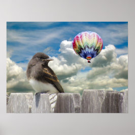 Poster - Vogelballon en luchtballon