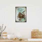 Poster  vogelfamilie (Keuken)