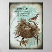 Poster  vogelfamilie (Voorkant)