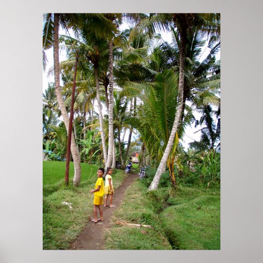 Poster vol (18 x 24 inch) kinderen Ubud Bali (Voorkant)