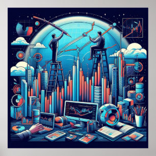 Poster voor aandelenhandel