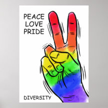 Poster voor aangepaste tekst en kleur regenboogrus