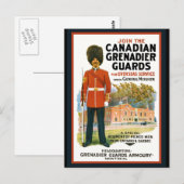 Poster voor aanwerving van Canadese Grenadier Guar Briefkaart (Voorkant / Achterkant)