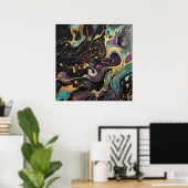 Poster voor abstracte iriserende kunst (Thuiskantoor)