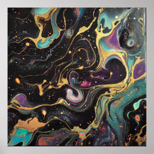 Poster voor abstracte iriserende kunst