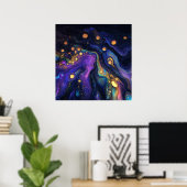 Poster voor abstracte iriserende kunst (Thuiskantoor)