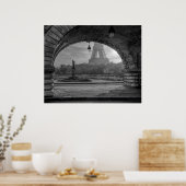 Poster voor afdrukken in Parijs (zwart-wit) (Keuken)