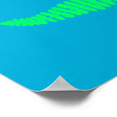 Poster voor afdrukken van Bright Aqua Blue Fern-Pl (Hoek)