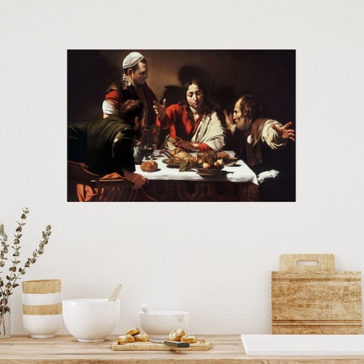 Poster voor analyse van Emmaus Caravaggio (Keuken)