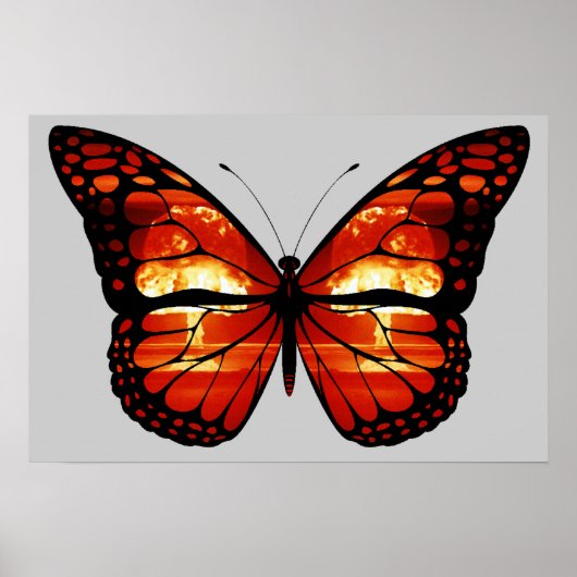 Poster voor atoompaddenstoel Cloud Butterfly Print (Voorkant)