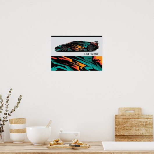 Poster voor automatisch racen (Keuken)