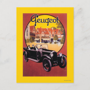 Poster voor automatische promotie van Peugeot Briefkaart