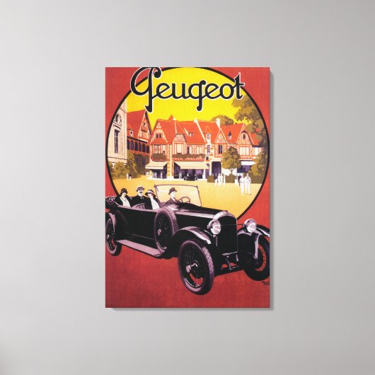 Poster voor automatische promotie van Peugeot Canvas Afdruk (Voorkant)