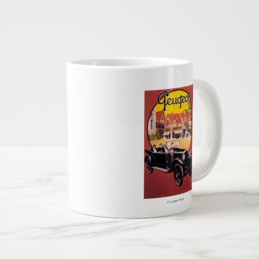 Poster voor automatische promotie van Peugeot Grote Koffiekop (Voorkant rechts)