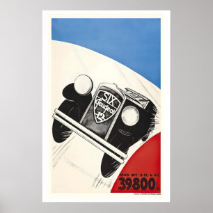 Poster voor autoracen met oldtimers