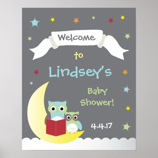 Poster voor Baby shower in winkels met eigenaar (Voorkant)