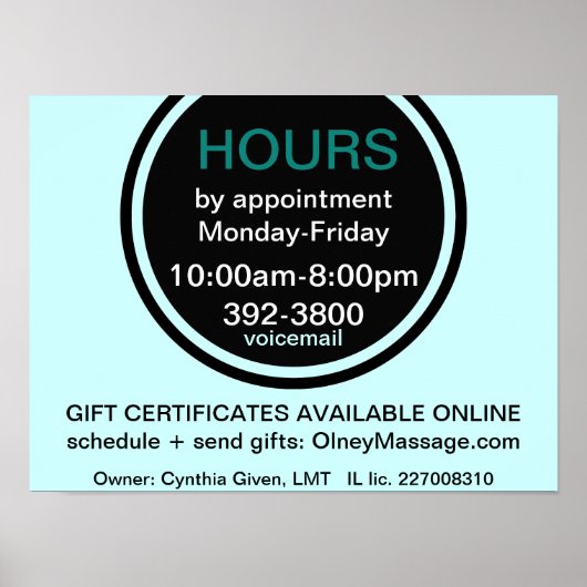 POSTER voor bedrijfsvoordeur (Voorkant)