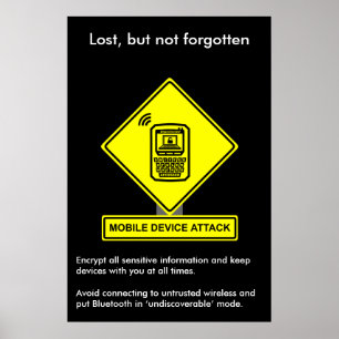 Poster voor beveiliging tegen aanvallen van mobiel