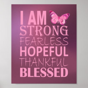 Poster voor bevestiging roze vlinder