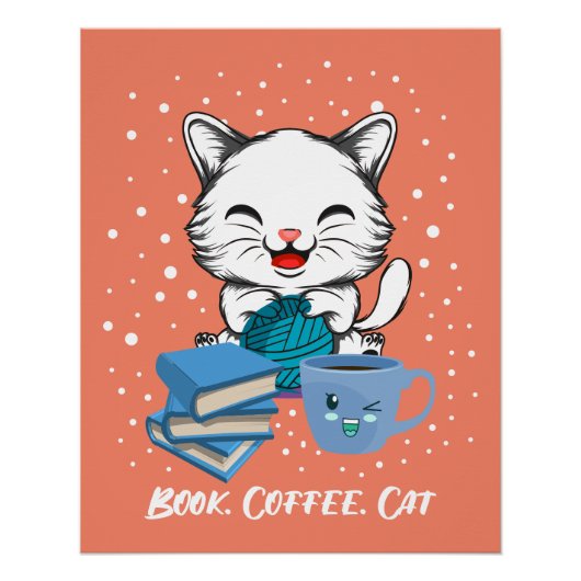 Poster voor boekenkoffiekat Glossy (Voorkant)