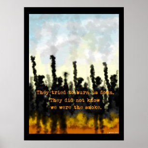 Poster voor brand en rook