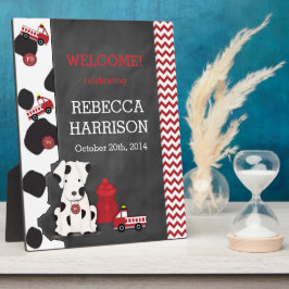 Poster voor brandbestrijding met Baby shower Fotoplaat
