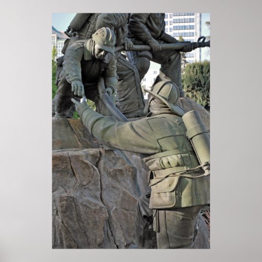 Poster voor brandweerman Memorial "hold the line" (Voorkant)