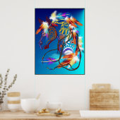 Poster voor Bright paarden (Keuken)