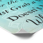 Poster voor bruiloft: Blue Mandala Elegant (Hoek)