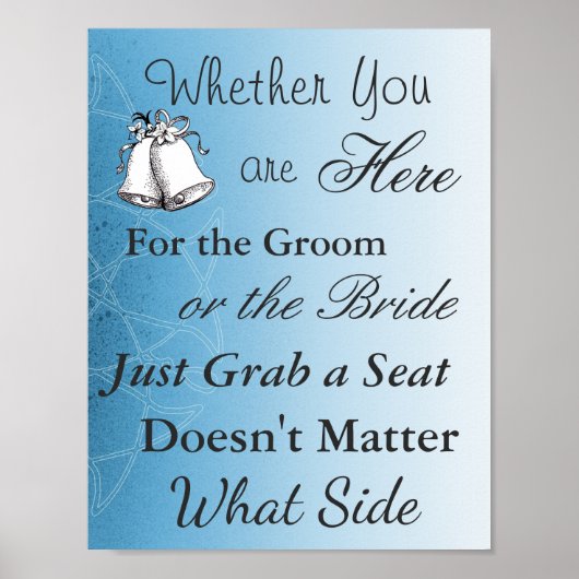 Poster voor bruiloft: Blue Mandala Elegant (Voorkant)