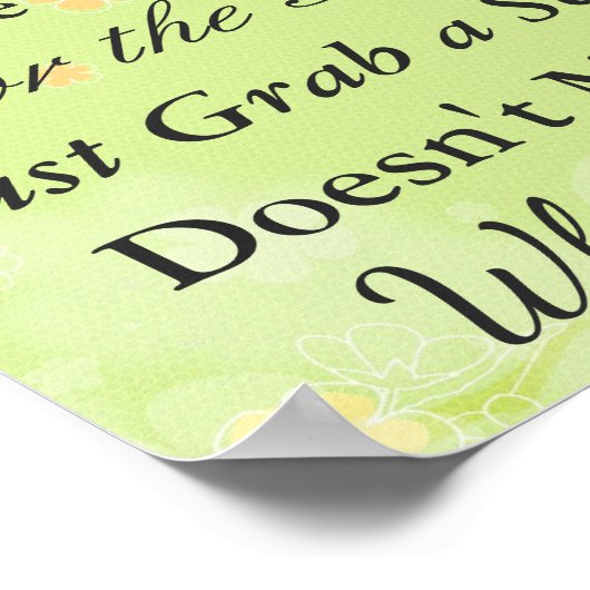 Poster voor bruiloft, Floral Green Theme (Hoek)