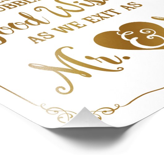 Poster voor bruiloft, gouden bruiloft (Hoek)