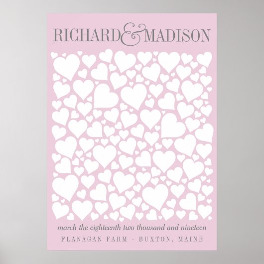 Poster voor bruiloft Guestbook - KIES UW KLEUR 20x (Voorkant)