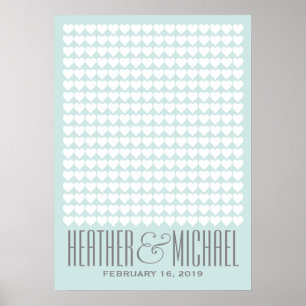 Poster voor bruiloft Guestbook - KIES UW KLEUR 20x