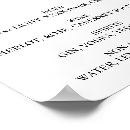 Poster voor bruiloft in open menu (Hoek)