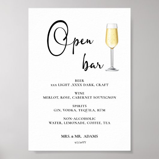 Poster voor bruiloft in open menu (Voorkant)