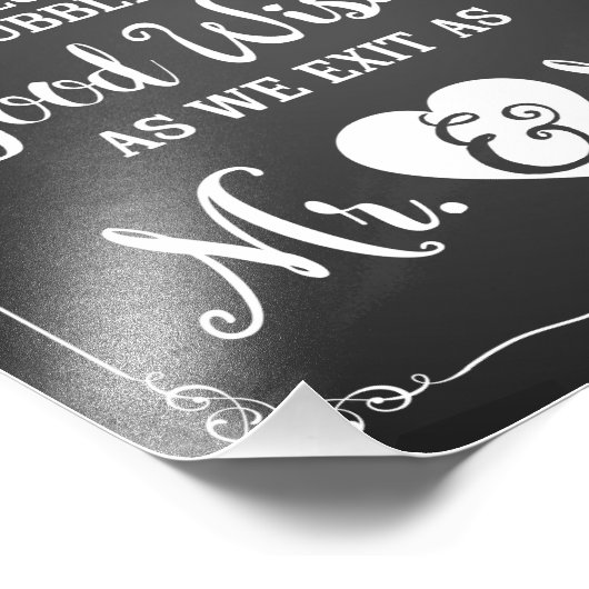 Poster voor bruiloft met bruistoft (Hoek)