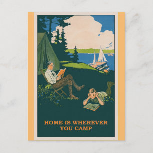 Poster voor Camping Vintage Travel Briefkaart