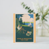 Poster voor Camping Vintage Travel Briefkaart (Staand voorkant)
