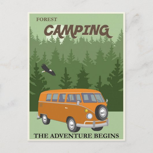 Poster voor Camping Vintage Travel Briefkaart (Voorkant)