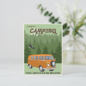 Poster voor Camping Vintage Travel Briefkaart (Staand voorkant)