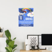 poster voor charitatieve kledingaandrijving, schoe (Thuiskantoor)