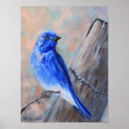 Poster voor de blauwvogel van Mountain Blue Art